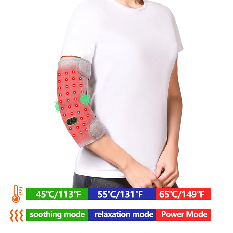 Red Light NIR Elbow Brace With Vibration Heating Massager For Joint Pain Relief