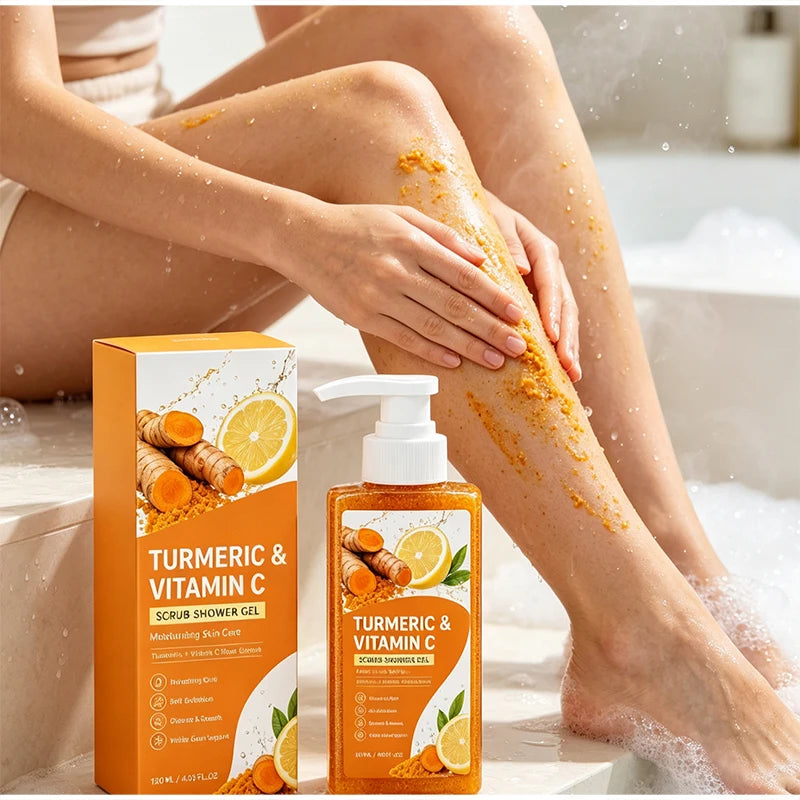 Turmeric Orange Vitamin C Body Wash Fresh Fragrance Shower Gel Moisturizing Brightening Exfoliating Deep Cleaning Smooth Skin