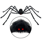 Giant Black Plush Spider Halloween Decoration 30-200cm Horror Haunted House Props Indoor Outdoor Party Scary Decor