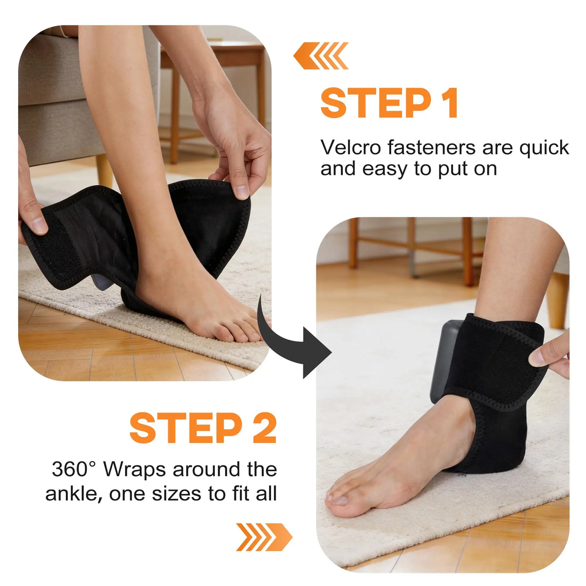 3 in 1 Ankle Heating Pad for Pain Relief Wireless Foot Massager with 5 Heat 3 Vibration Mode Feet Pain Relief Led Touch Large Screen Ankle Brace Wraps Support Belt Cordless