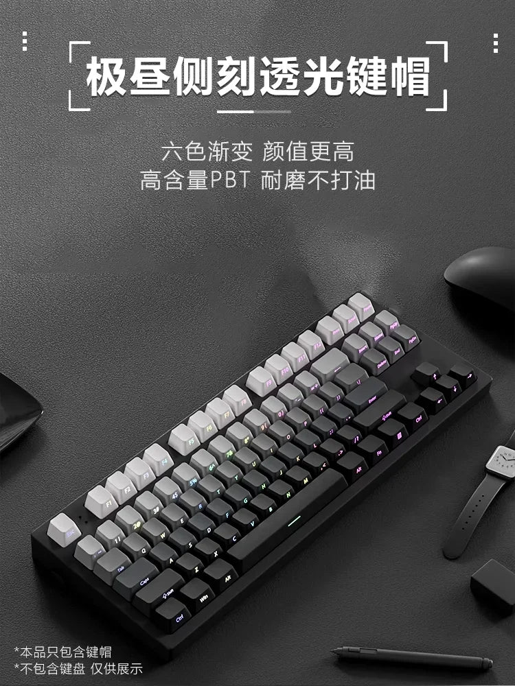 2026 Original Daylight Keycaps PTB Translucent, Side-engraved Oem 135 Keys, Customized To Fit 60/84/98/108 Mechanical Keyboards.