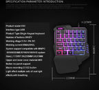 RGB Backlit Gaming Keyboard And Mouse Combo One-Handed Keypad with 3200 DPI Mouse Game Converter for PS4 Xbox Nintendo Switch