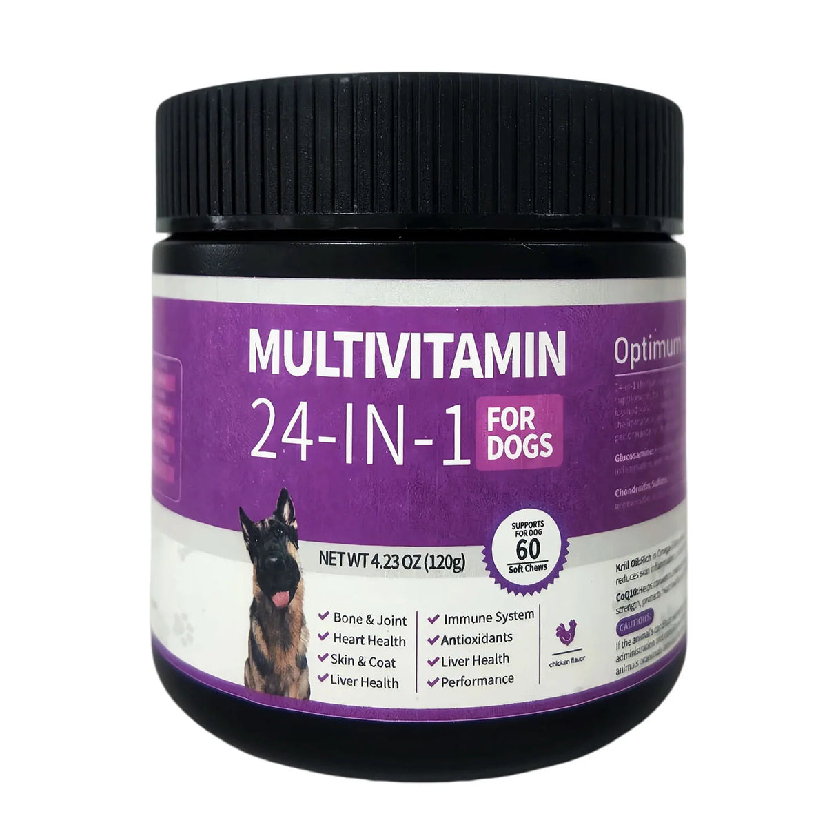 24-in-1 Dog Vitamins and Supplements Multivitamin Chewable for Dog Skin Coat Heart Joint Gut Liver Brain Eyes Immune Support