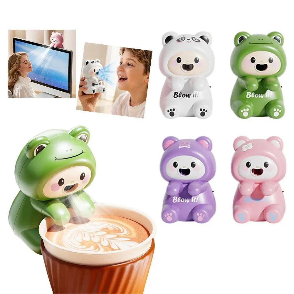 Cute Animal Mini Cooling Fan Clip On Cup Bowl Portable Low Noise Desktop Fan for Hot Food Coffee Soup and Baby Meals