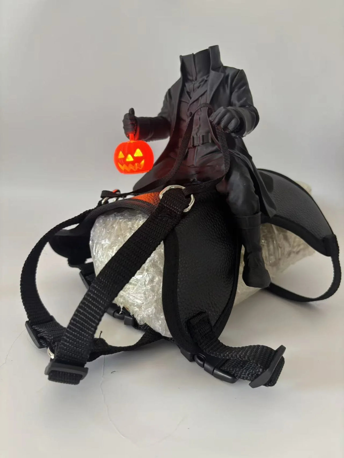 Halloween Headless Horseman Pet Costume Small Cat Dog Outfit Pumpkin Doll Cloak Party Cosplay Clothes Holiday Decoration