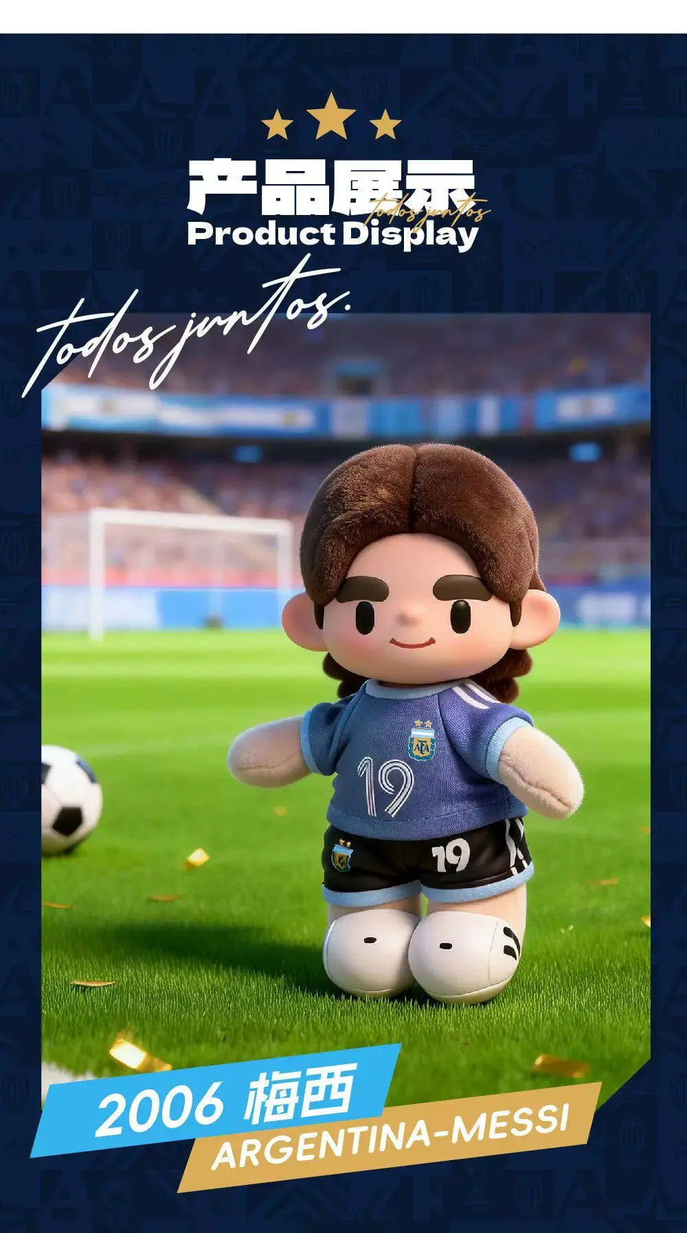Original In-Stock Messi Argentina National Tea Player Series Vinyl Figurine Blind Box Pendant Collectible Ornament Toys Gifts