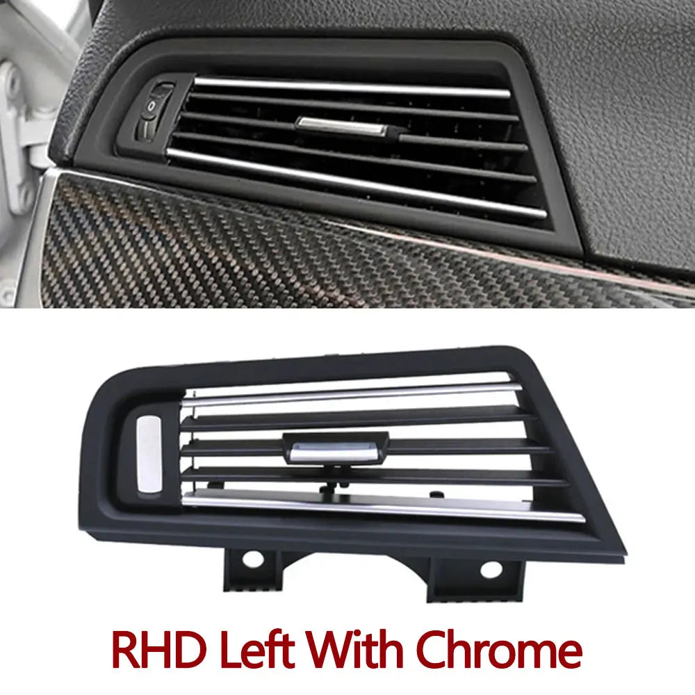 LHD RHD Car Front Rear Air Conditioning Chromed AC Vent Grille Outlet Cover Panel For BMW 5 Series F10 F11 F18 520i 523i 525i