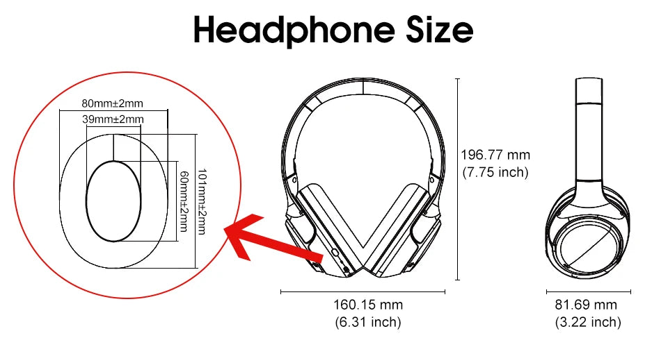 QCY H3 ANC Wireless Headphones Bluetooth 5.4 Hybrid Noise Cancellation 60H