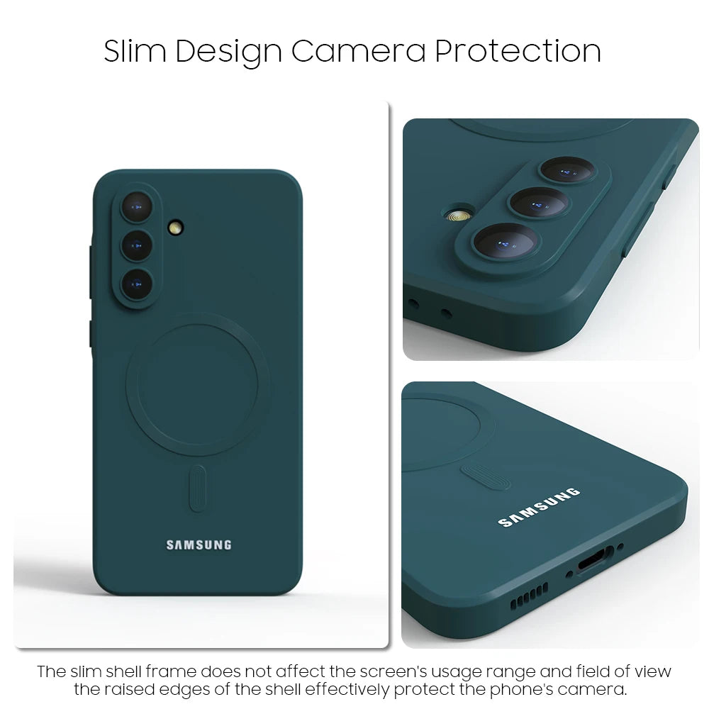For Samsung Galaxy A57 A56 A55 A54 A37 A17 5G Magsafe Case Soft Silicone Magnetic Shockproof Back Cover for S26 S25 S24 S23 S22