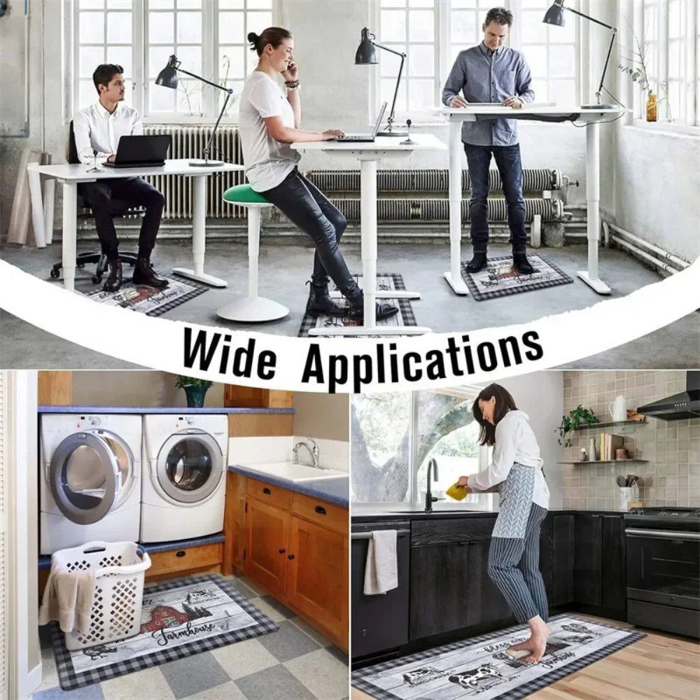 Vikama Non Slip Flannel Kitchen Floor Mat for Entryway and Hallway Home Decor
