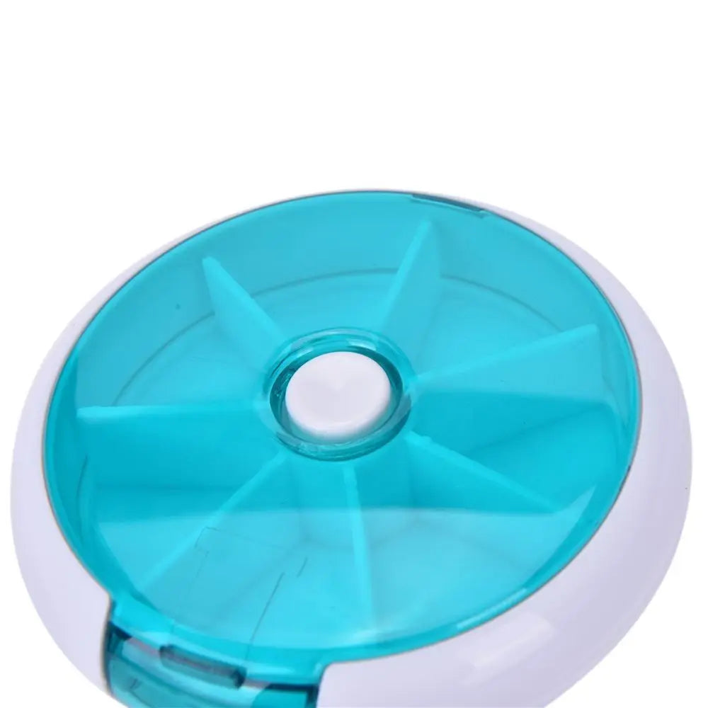 Simple Rotating Seven-grid Pill Box 7 Day Weekly Pill Box Plastic Sealed Travel Pill Case Granule Storage
