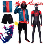 BEAST KINGDOM Spider Miles Morales Cosplay Halloween Jacket Bodysuit Mask Party Costume Suits Spider Miles Fantasy for Unisex