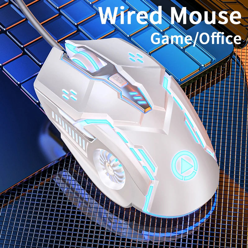 Wired Mouse Six Keys Luminous Game E-Sports Machinery Computer Accessories