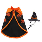 Halloween Pet Costume for Cats Breathable Soft Cute Pet Clothes Cloak Shape Pumpkin Pattern Harness Costume Cat Dog Cosplay Tool