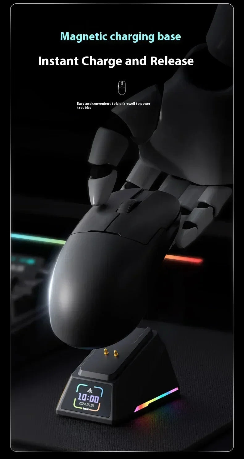 AJAZZ AJ159 APEX Mouse Tri Mode Wireless 8K PAW3950 Sensor Low Latency Gaming Mouse Charge Base Customize Lightweight Pc Gamer