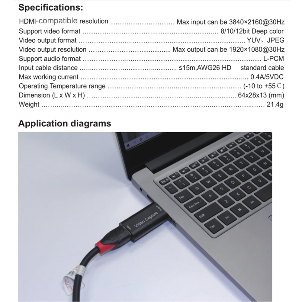 4K Video Capture Card USB 3.0 USB2.0 HDMI-compatible Grabber Recorder for PS4 Game DVD Camcorder Camera Recording Live Streaming