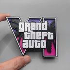 In Stock Custom 3d Gta 6 Grand Theft Auto Logo Stand Creative Desktop Ornament Game Peripheral Display Decor For Home Office