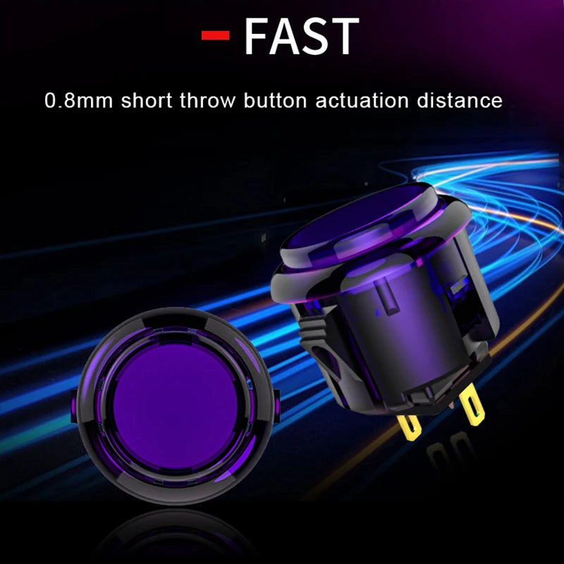 Qanba Gravity KS Mechanical Shafts Silent Pushbutton 24mm/30mm Arcade Button Snap-in (Boxed)