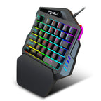Ergonomic 35-Key Gaming Keyboard with RGB Lighting USB Powered One-Handed Design Thin Film Keys for Enhanced Gaming Experience