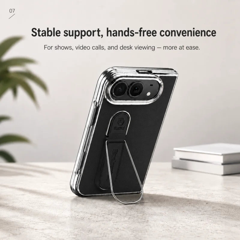 Korean Style Finger Bracket Shockproof Hard Back Phone Case for iPhone Duo 5G