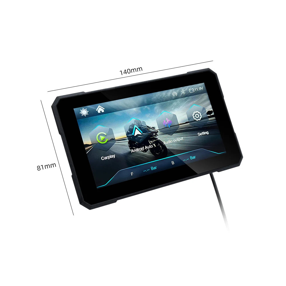 EKIY 5.0 inch Wireless CarPlay Moto Android Auto Portable Digital Motorcycle Dashboard GPS Navigation Removable Display Screen