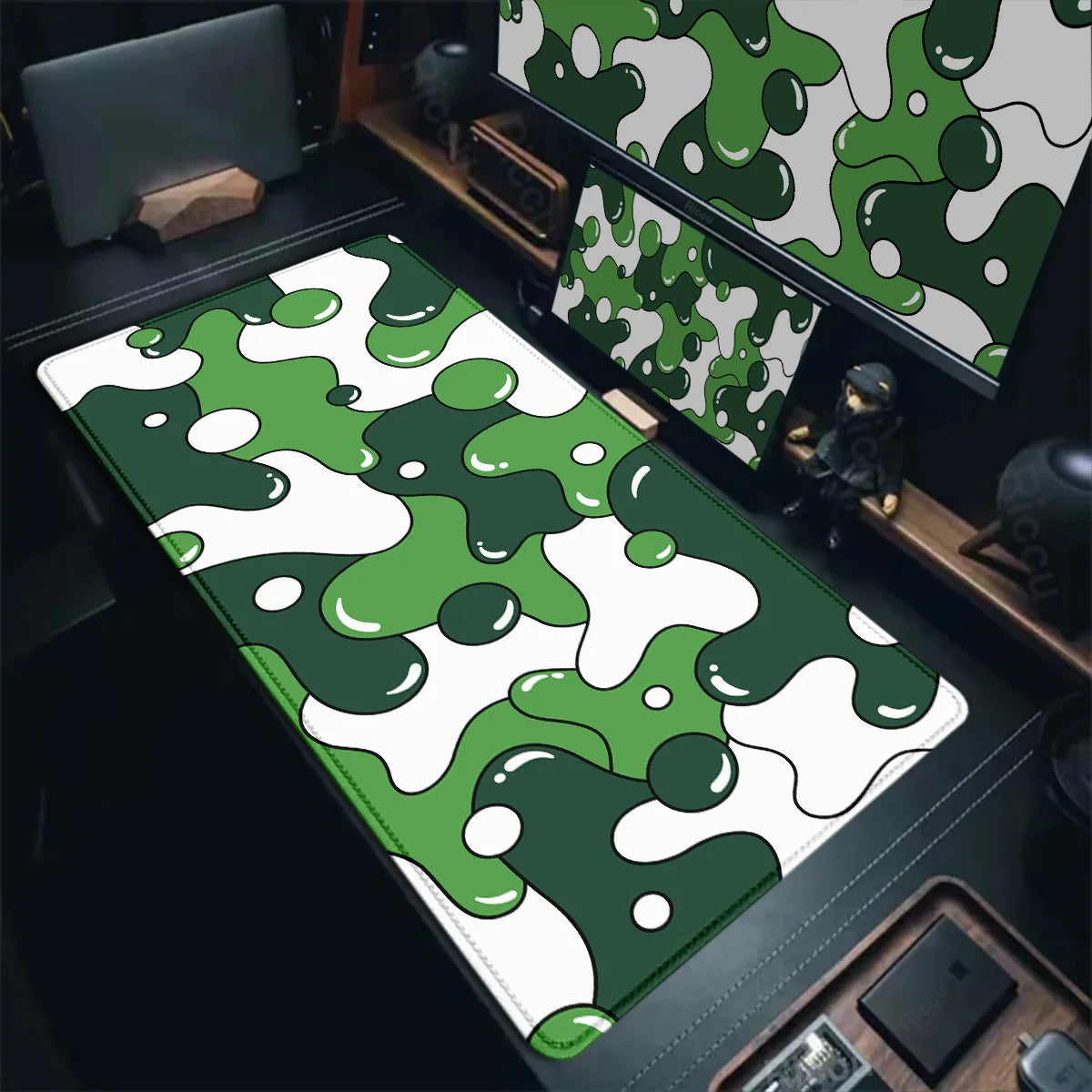 Gaming Mouse Pads Large Size Table Pad Blue White Strata Liquid Mouse Pad Computer Play Mat Leather Mouse Pad Keyboard Desk Mat
