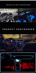 5m Car Interior Atmosphere Lighting LED Strip 5V DIY Flexible EL Cold Light Line Tube With USB Auto Decoration Ambient Lamp