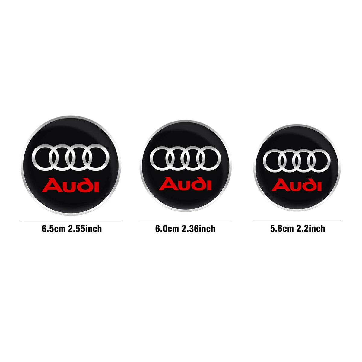 56/60/65MM Car Wheel Hub Caps Auto Emblem Tyre Center Covers Accessories For Audi A1 A2 A3 A4 A5 A6 A7 A8 Quyttro Sline RS Q2 Q3