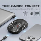 Wireless Mouse Bluetooth 5.4 2.4G Type-C Tri-Mode Rechargeable Gaming Mouse 8000 DPI 1000Hz Lightweight 58g RGB Mouse for PC Laptop Phone Tablet