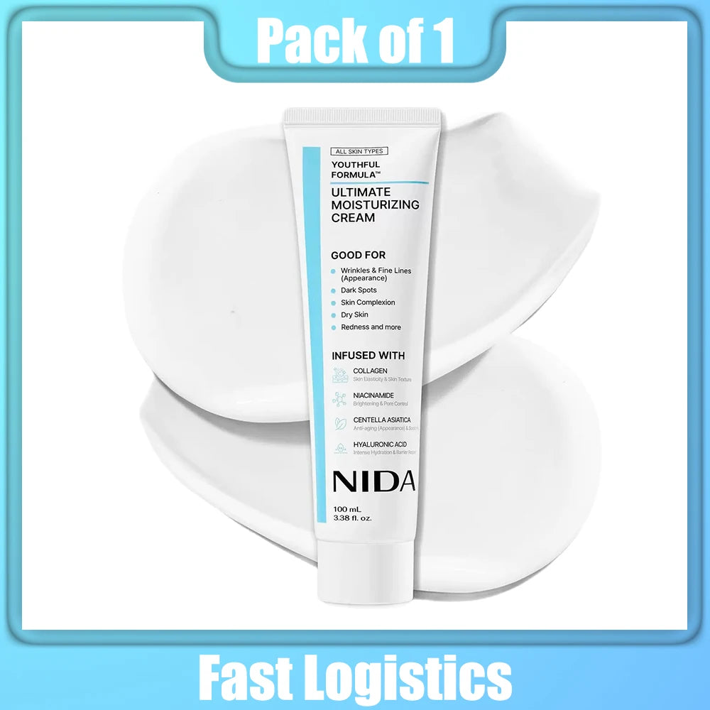 Korea NIDA Moisturizing Ultimate Cream Collagen Youthful Repair Damage Skin Strengthen Barrier Daily Facial Skin Care 100ml