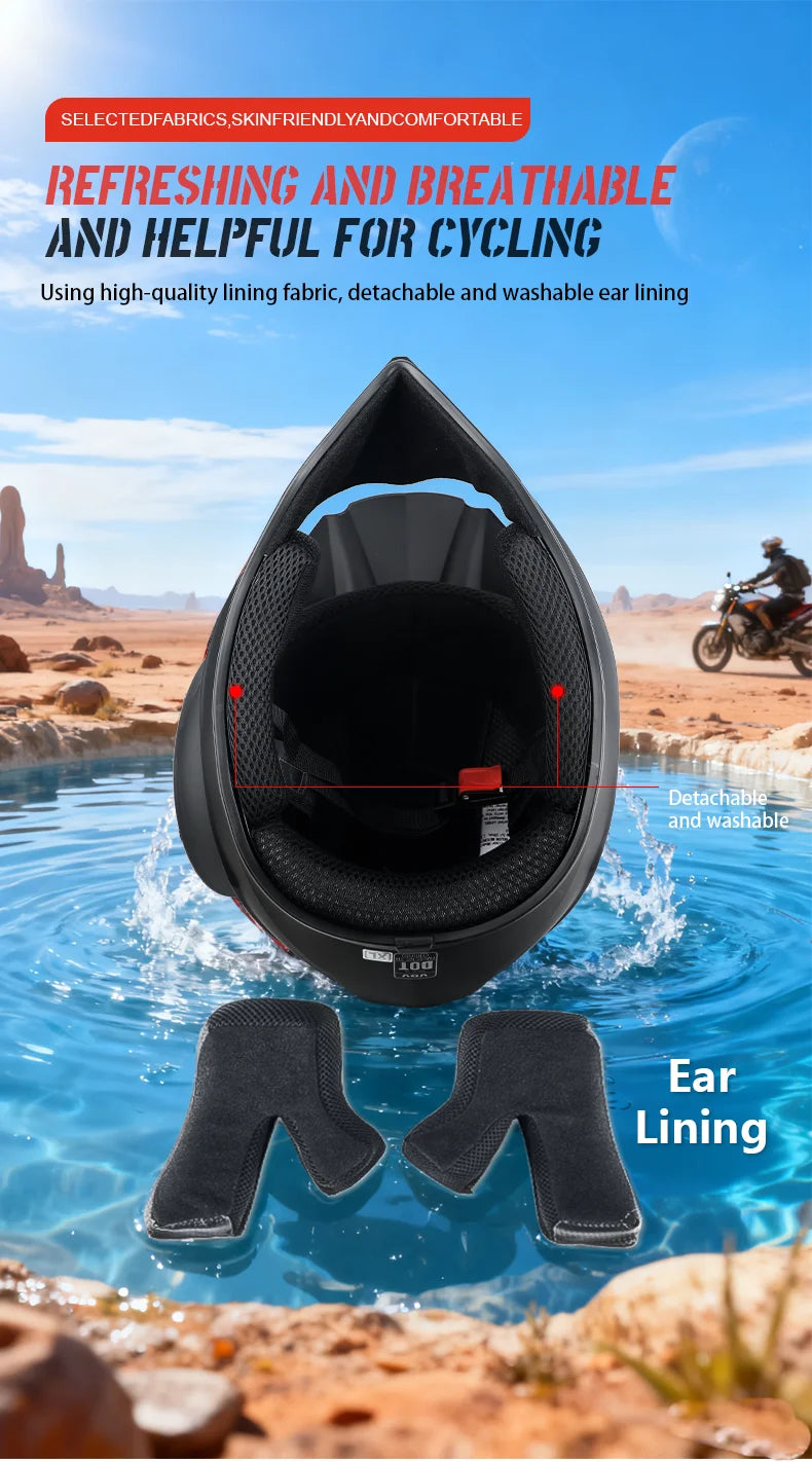 Off Road Motorcycle Helmet Rally Downhill Full Helmet Riding with Goggles Suitable for All Seasons for Men Women and Children