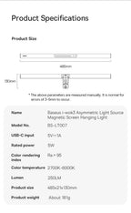 【New Sale】Baseus Magnetic Computer Screen Light Desk Lamp Laptop Hanging USB Light Table Lamp LED Monitor Light Reading Light