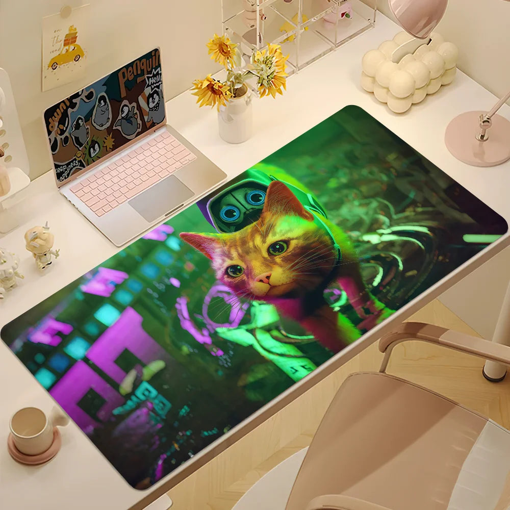 Game S-Stray Cat S Mouse Pad Large Desk Mat Keyboard Ergonomic Office Rubber Game PC Non-slip Anti-fray Home Custom Best Price