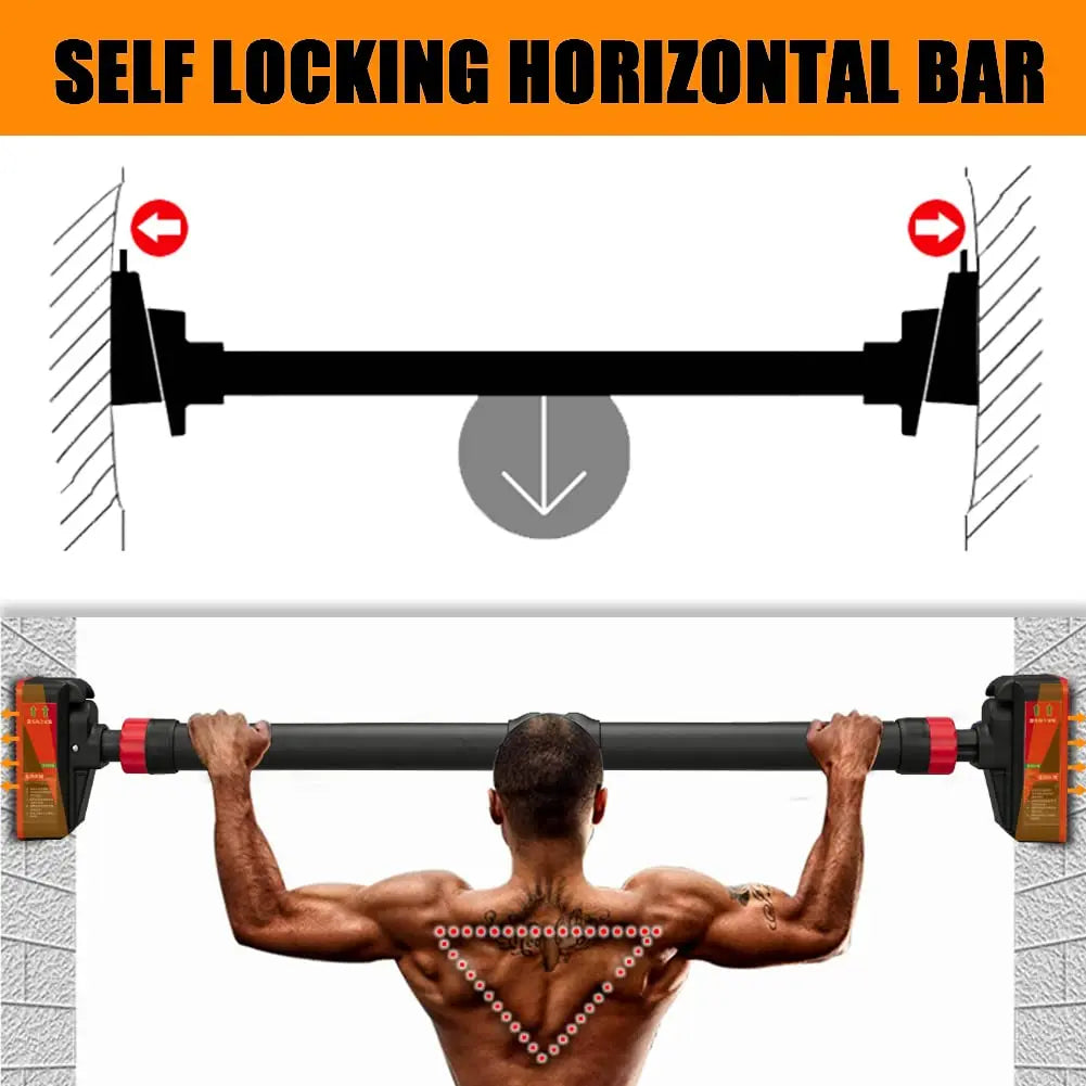Adjustable Doorway Pull Up Bar with Level Meter – No-Screw Home Gym Chin Up Bar, 440 lbs Max Load, Anti-Slip Grip – Standard Fit