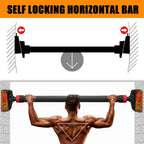 Adjustable Doorway Pull Up Bar with Level Meter – No-Screw Home Gym Chin Up Bar, 440 lbs Max Load, Anti-Slip Grip – Standard Fit