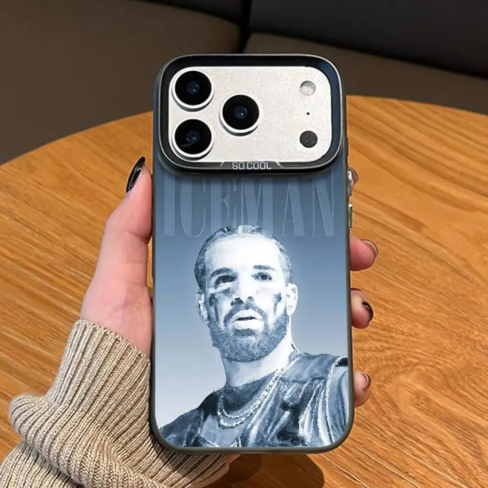 D-Drake Iceman Black Matte Phone Case For iPhone 12 11 14 13 17 16 15 Pro Max Large Lens Frame Cover