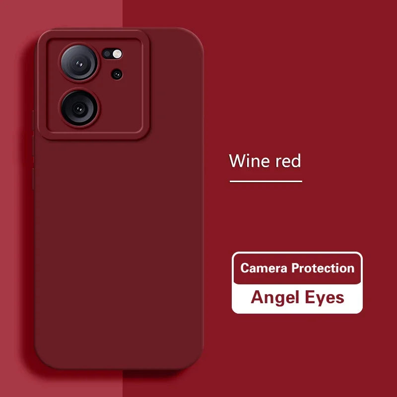 Durable Matte Angel Eyes Case for Xiaomi 13T 13 T Pro Shockproof Soft Square Liquid Silicone Original Mi13T 13TPro 5G Back Cover