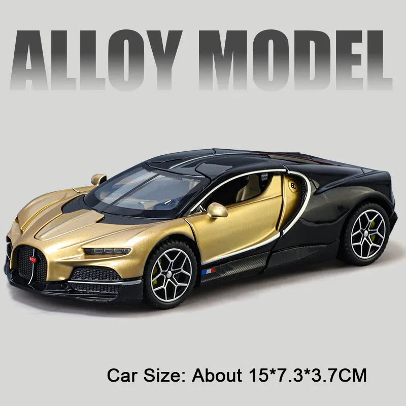 1:32 Atlantic Tourbillon Car Model Alloy Diecast Toys Doors Opened Sound Light Pull Back Miniature Models Office Table Ornaments