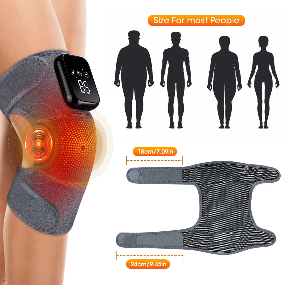 Electric Heating Shoulder Knee Massager with 3 Levels Vibration Muscle Relax Belt for Arm Enlarge Size for Shoulder
