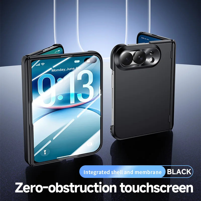 For iPhone Duo Case Luxury Matte Skin-Friendly Folding Hinge With Tempered Film Shockproof Hard Back Cover For iPhone 18 Fold