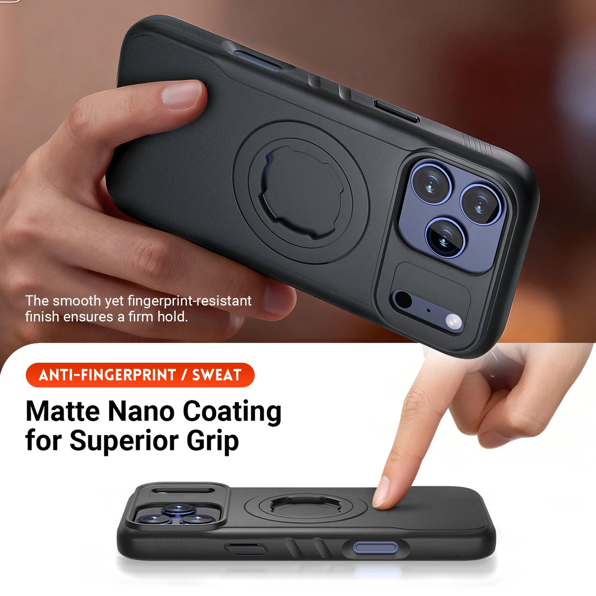 Motorcycle Holder Magnetic Shockproof Case for iPhone 17 16 15 14 Pro Max with Lock-in System Design for Quad-style Bike Mount