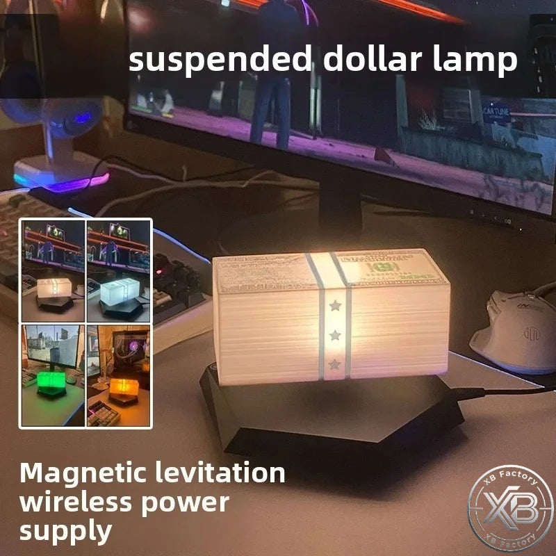 Floating Money Lamp for Fans Levitating Dollar Lamp Desk Gadget for Game Room Office Man Cave Decor Unique Gift for Gamers