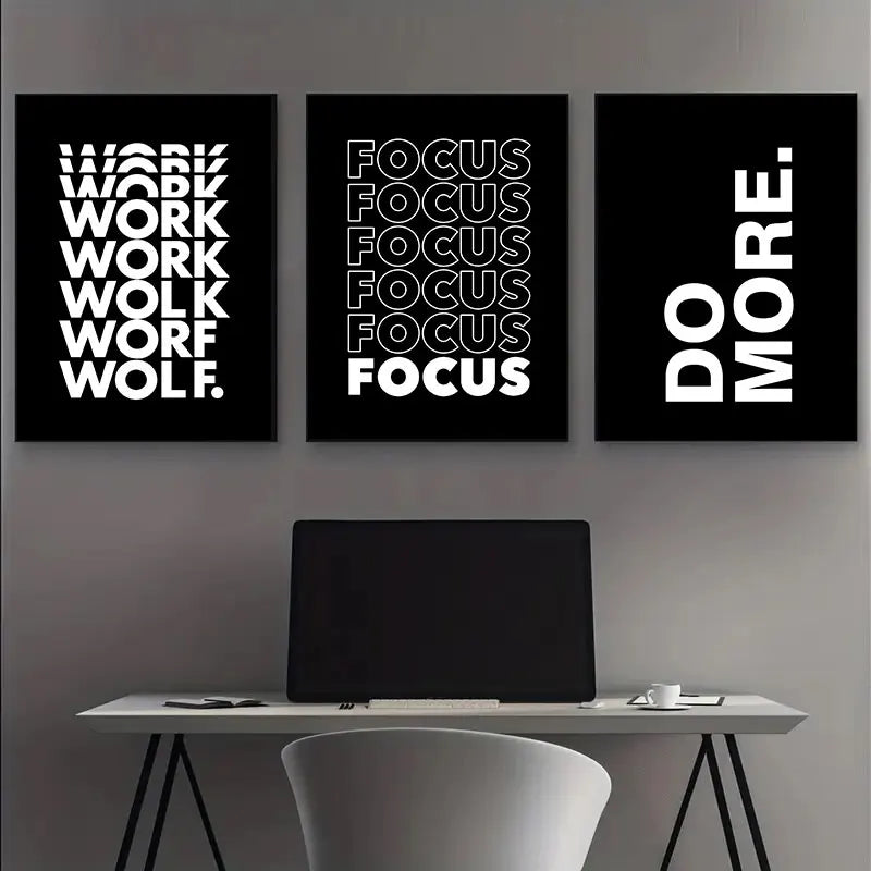Modern Inspirational Words Canvas Art Prints Black White Interesting Motivational Wall Decor Poster for Home Office