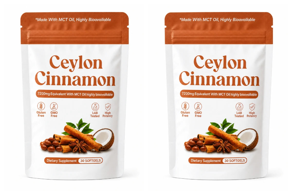 Ceylon Cinnamon Softgels 7200mg Equivalent,12:1 Concentrated Extract with MCT Oil,High Bioavailability, Daily Balance Support