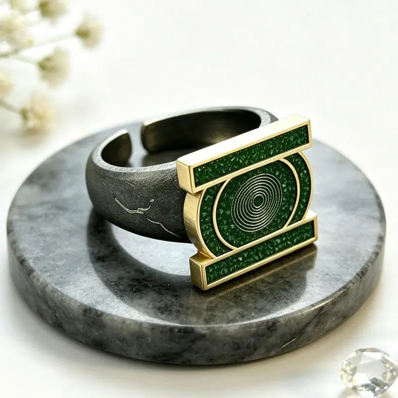 Hot Green Lantern Ring Anime Peripheral John Stewart Ring Adjustable Open Band Cosplay Green Lantern Corps Ring Toy Fans Gift