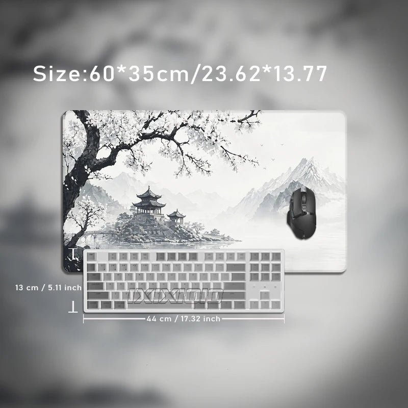 Mouse Pad Black And White Cherry Blossoms Gaming printon demand Large Mousepad XXL MousePads Office Carpet Soft Gaming laptop