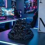 Dark Skeleton Stack Game Stand - Punk Style Base for PS5/Xbox/Switch, Creative Desk Organizer & Gift for Gamers.
