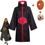 Naruto Akatsuki Tobi Cosplay Full Set: Obito Uchiha Costume with Coat, Mask, Shoes & Jade Ring – Perfect for Cosplay Events