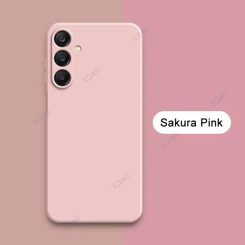 Original Square Liquid Silicone Phone Case for Samsung Galaxy A26 A36 A56 5G 360 Soft Protective Anti-drop Shockproof Back Cover