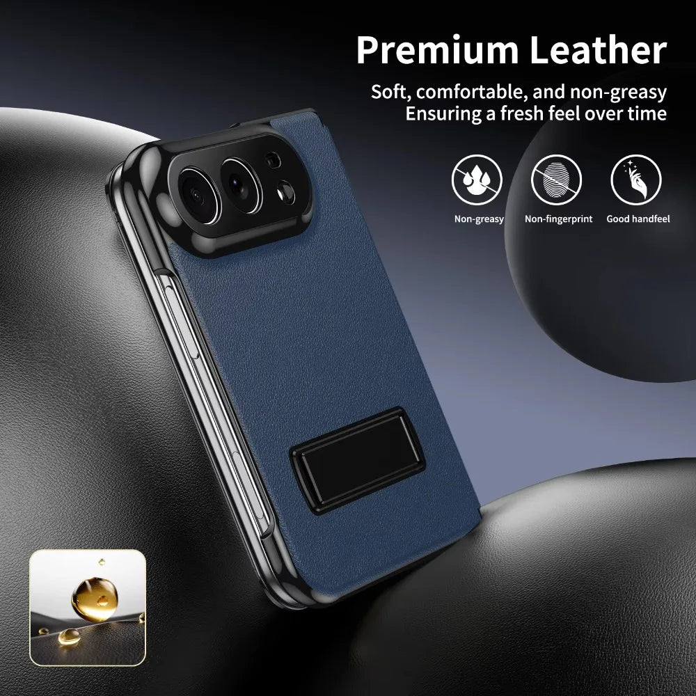 Luxury Leather Magnetic Alloy Bracket Phone Case For iPhone Duo 18 Fold Anti-Drop Shockproof Protective Cover 2 sold byBaiYiS Di